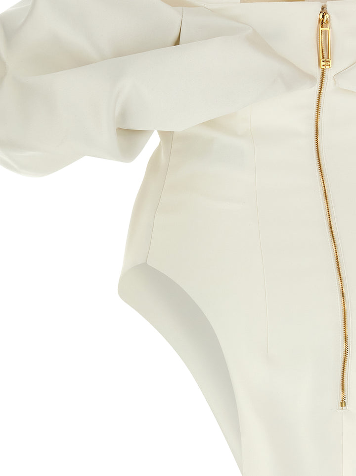 Elisabetta Franchi Off-The-Shoulder Dress Dresses - White | 2010828f9f41a7e852b13b5fa73174a23f92f5ed