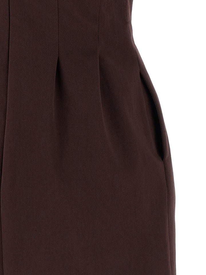 Elisabetta Franchi Metal Plaque Dress Dresses - Brown | ea24fe680c4fa44b0cb556f5b373cb29c44be0dc