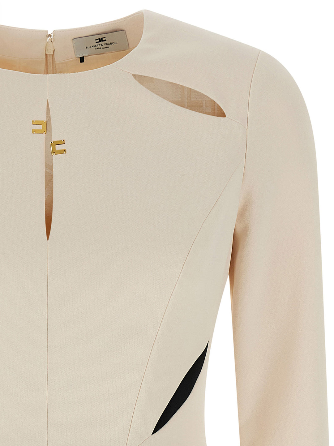 Elisabetta Franchi Cut-Out Dress Dresses - White/Black | 07ef1b2686c88f30eda8277b896f5a3df9014f8f