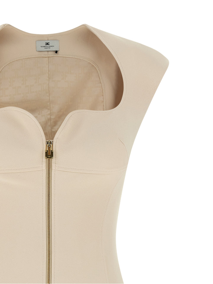 Elisabetta Franchi Heart-Shaped Neckline Dress Dresses - Beige | 18557dcbfd856e5064c1176b62cafb064fe770bd