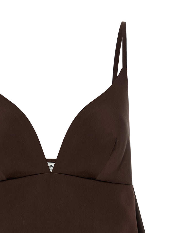 Elisabetta Franchi Duchesse Dress Dresses - Brown | cfb1edae5287c8bb791efbb5778721c96e39aea9