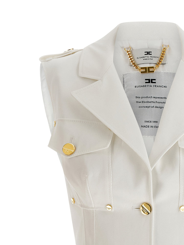 Elisabetta Franchi Double-Breasted Dress Dresses - White | ffb2a4e72a794ba772837244f7515671dfc26c80