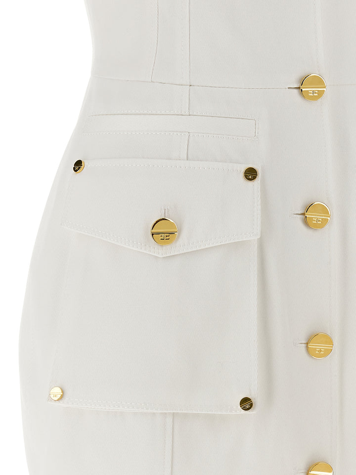 Elisabetta Franchi Double-Breasted Dress Dresses - White | 10b9a8da5e7331432d9efcf91c55fde8c9d4f01f