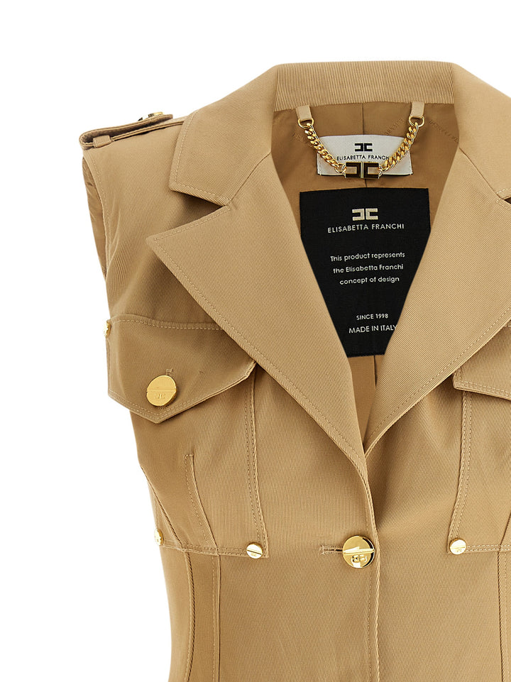 Elisabetta Franchi Double-Breasted Dress Dresses - Beige | a863d49a593a122373ddb3d1a5c757e720456181