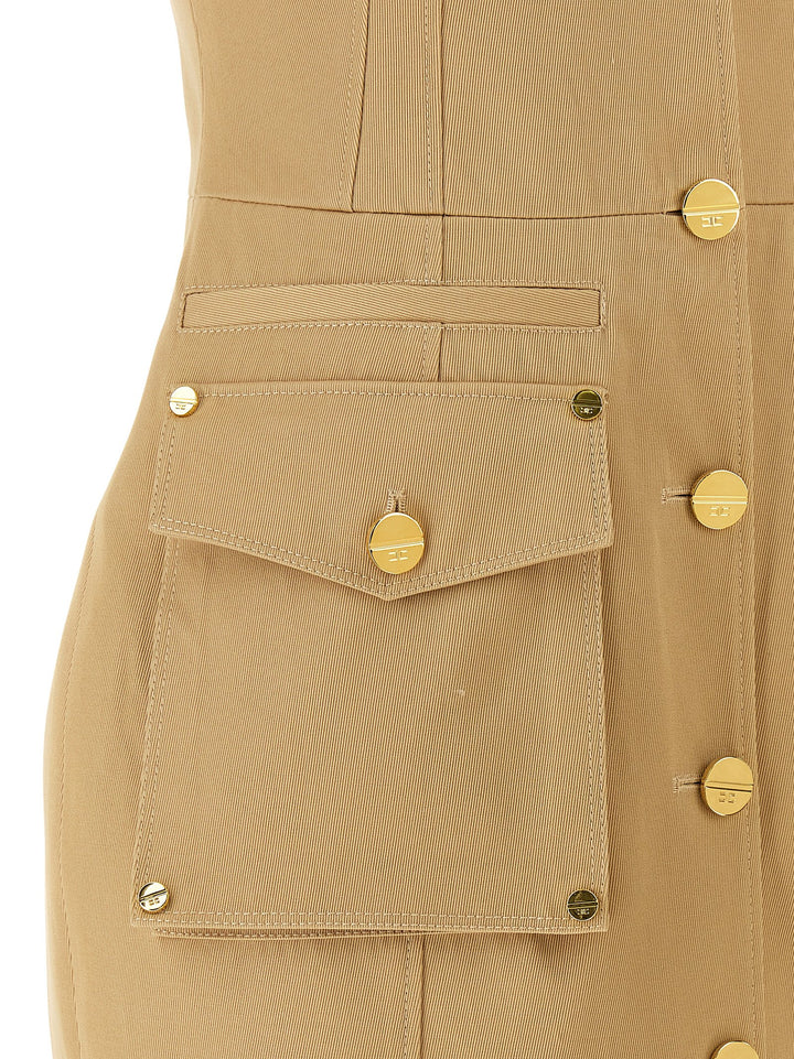 Elisabetta Franchi Double-Breasted Dress Dresses - Beige | e49c680ceeec6e7f6e1d40df148f8288b63a3ad8