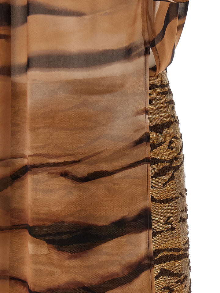 Elisabetta Franchi Animal Dress Dresses - Brown | 78183354a899d6c36569508576cea33457eefab2