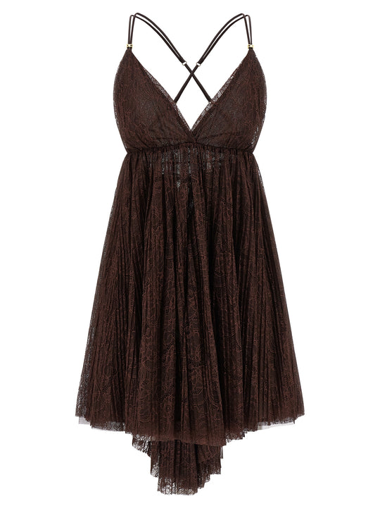 Lace Mini Dress Dresses Brown