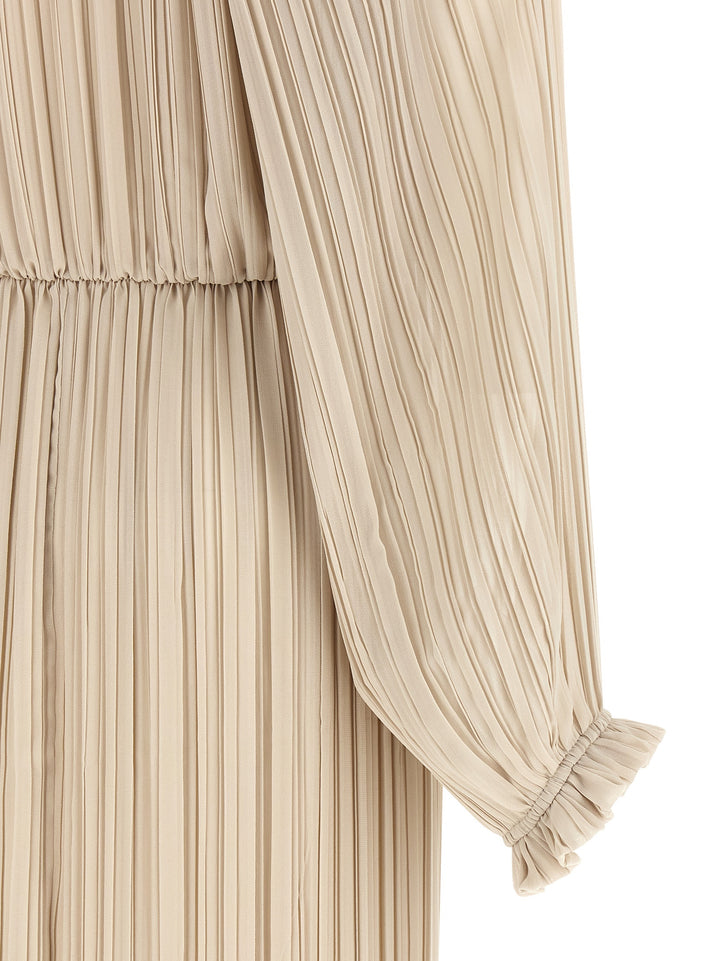Fabiana Filippi Long Pleated Dress Dresses - Beige | 23a6c853f86ea66718b056cfb4c8154426086819