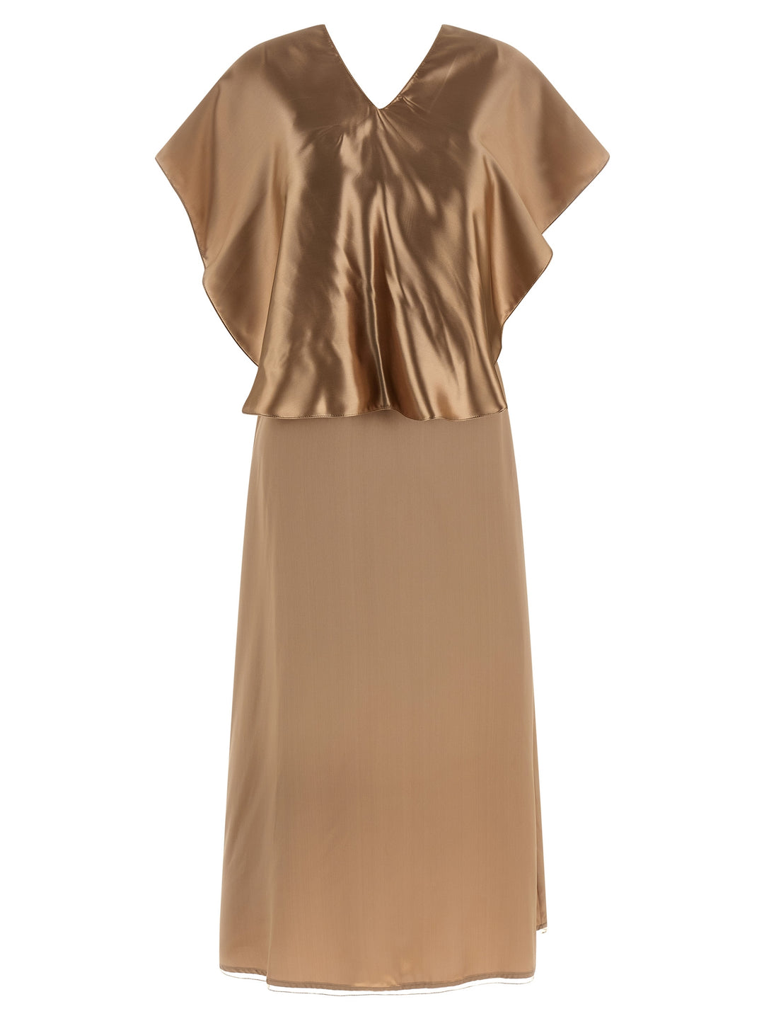 Fabiana Filippi Dress With Cape Dresses - Beige | cdb3e951e1197c3371da8c04a9567bc95366cf7f