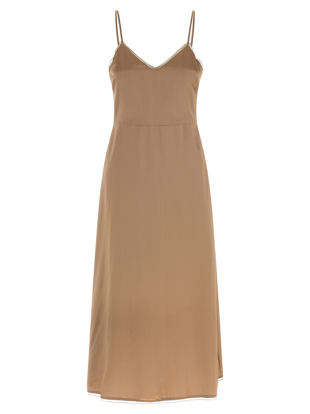 Fabiana Filippi Dress With Cape Dresses - Beige | 3b7bb3389c82603fe2b8747bd2f62070369f1000