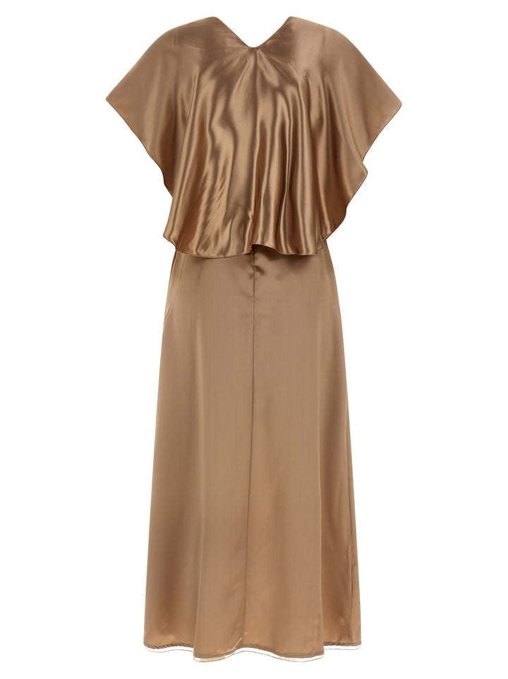 Fabiana Filippi Dress With Cape Dresses - Beige | da5d5da904d2c274af36b53fa1be137daf86edc0