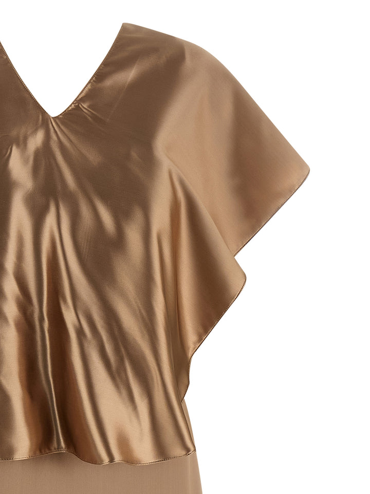 Fabiana Filippi Dress With Cape Dresses - Beige | 9d8d9eeca24470b0629a0fb31cabf4f5fead672c