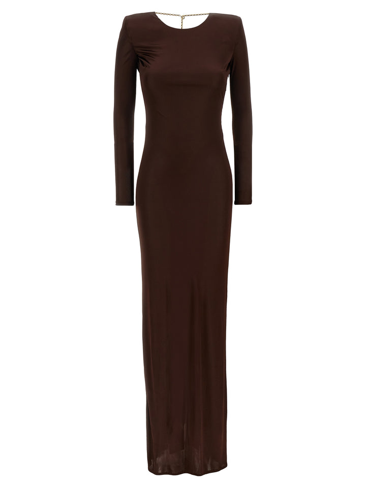 Elisabetta Franchi Chain Dress Dresses - Brown | 2fea35b2877543fe4e8ea8832278ac48138fcb74