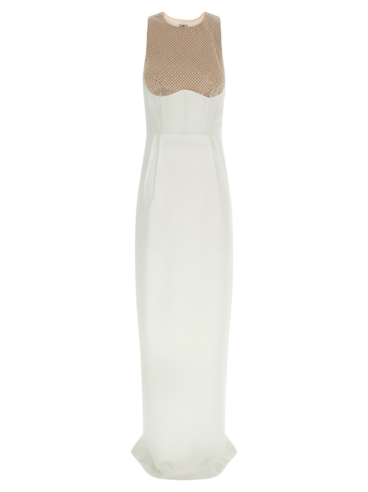 Elisabetta Franchi Red Carpet Dresses - White | 935a529526d9c83728c894edf06208882aa92ba8