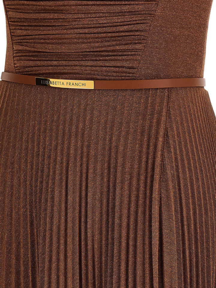 Elisabetta Franchi Red Carpet Dresses - Brown | 594764ed7eb8cae0b34095954412551e6e790637
