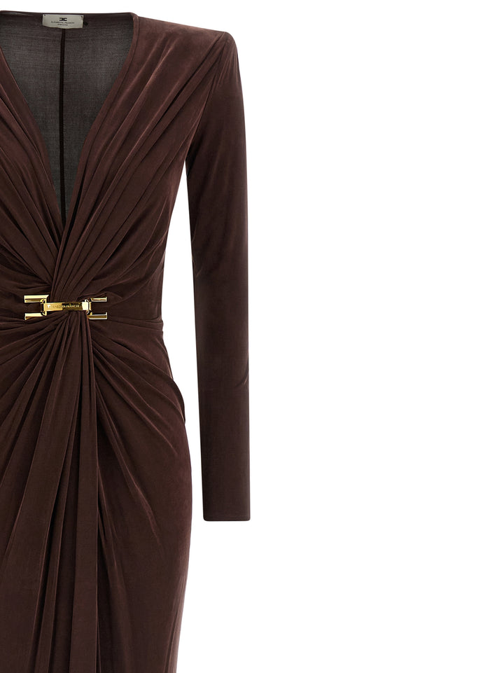 Elisabetta Franchi Red Carpet Dresses - Brown | 58aa52ec641ab1572ff2086bbfc4ad92286d285b