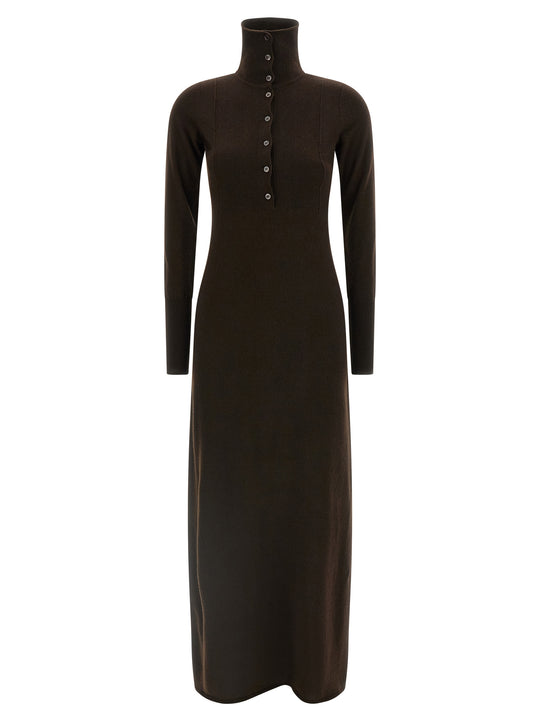 High Neck Dress Dresses Brown