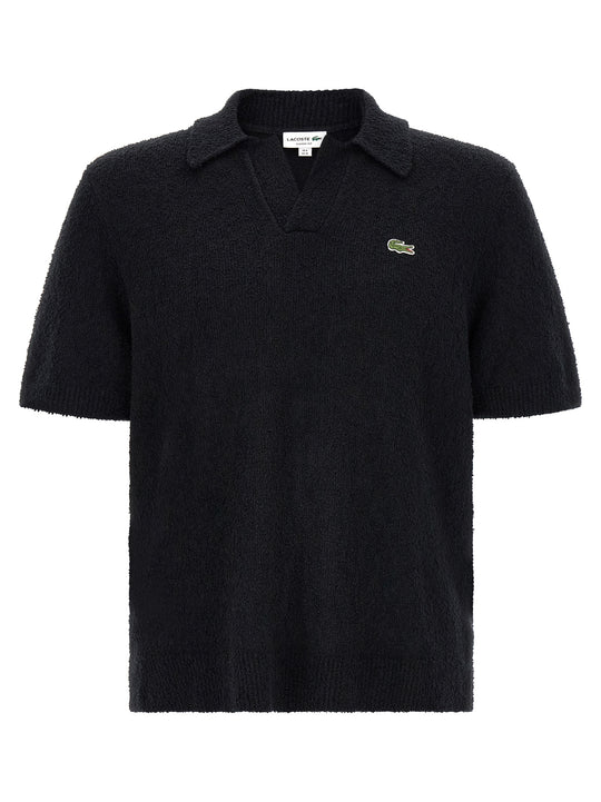 Bouclé Knitted Shirt Polo Black