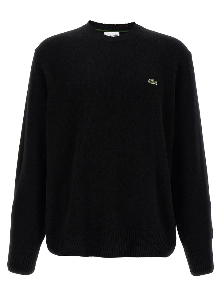 Lacoste Logo Patch Sweater Sweaters and Cardigans - Black | 9fe11e200d5de01a83361a579167b6d63e0fc937