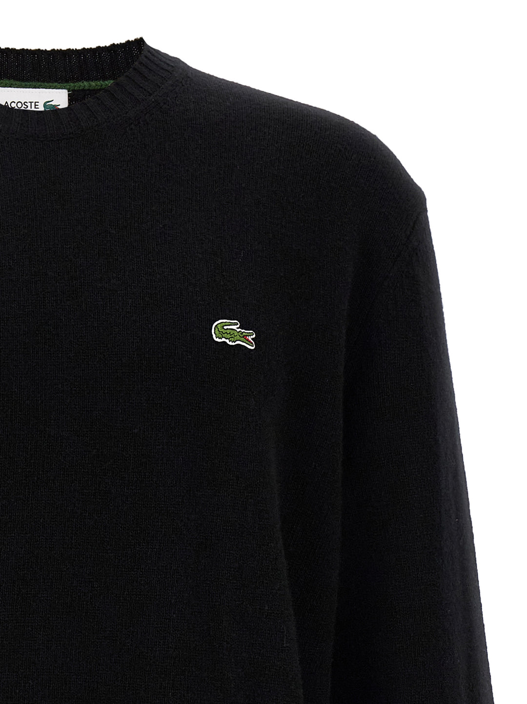 Lacoste Logo Patch Sweater Sweaters and Cardigans - Black | 5cc33b3ffec9cd00a68632f297347a64e8454a01