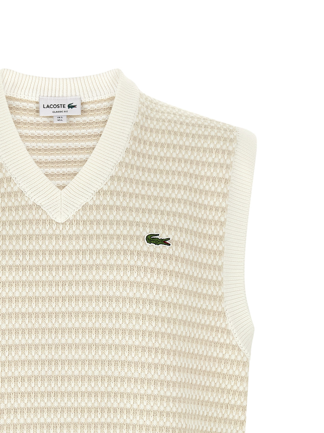 Lacoste Knit Vest Gilet - Beige | 71dcc1e99f37c39e1171ca4de35f303440b61359