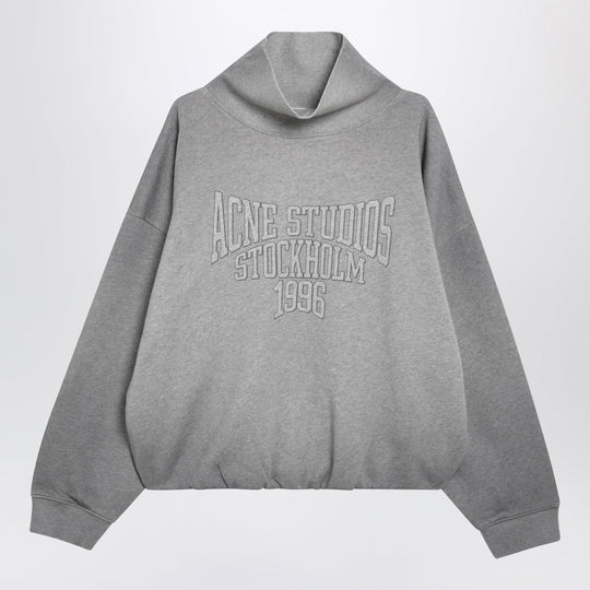 Mélange Gray Fleece Sweatshirt With Logo