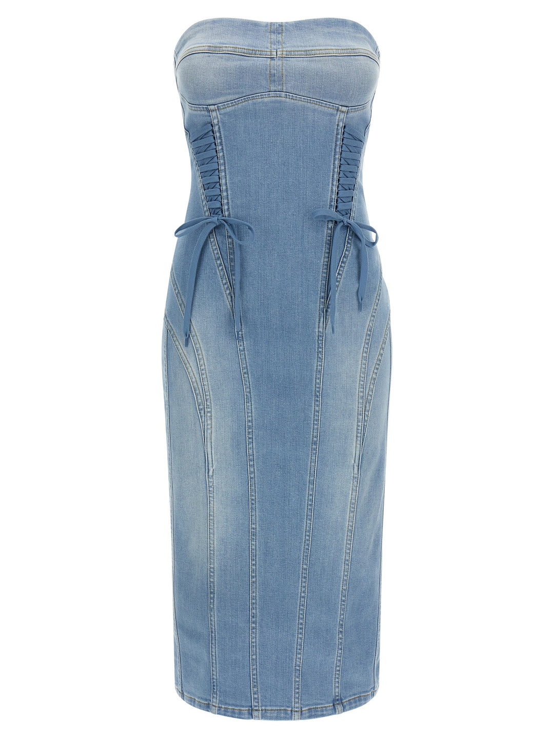 Elisabetta Franchi Denim Dress Dresses - Light Blue | e219eb24765008f1ee71aebd3266b0722891621b