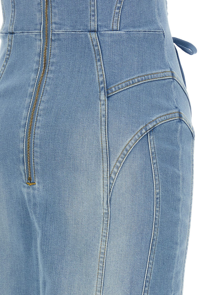 Elisabetta Franchi Denim Dress Dresses - Light Blue | 82b1f87d561a64248f100ea9aeb6980b8b2d6487