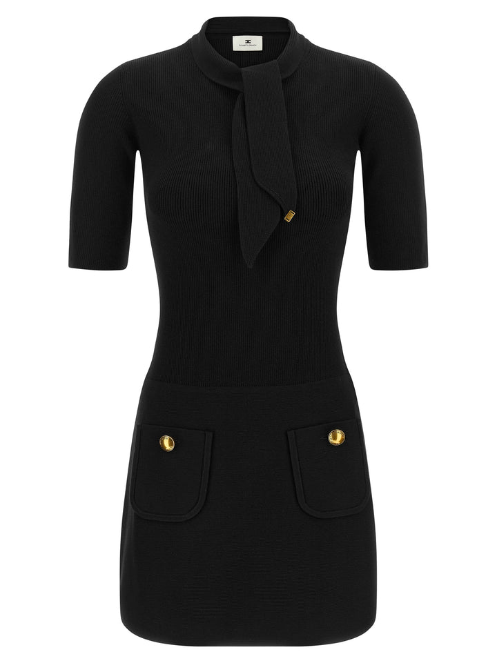 Elisabetta Franchi Scarf Dress Dresses - Black | 66f8b3d46ccf83138edac0b433403d182519226c