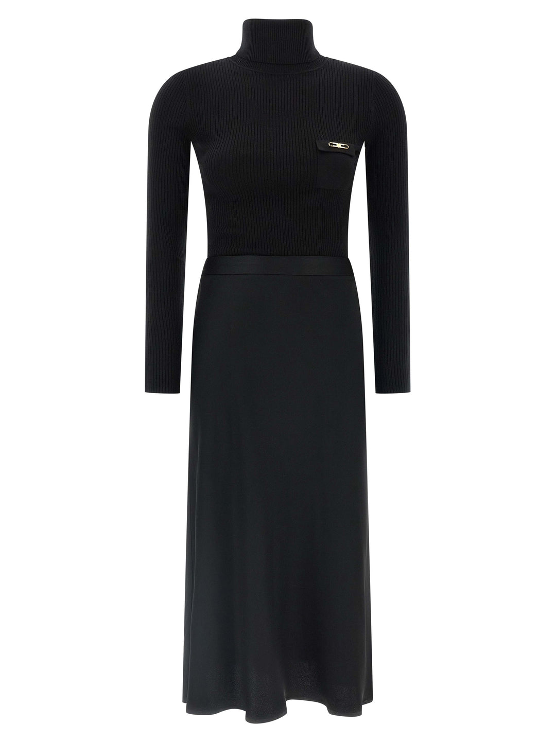Elisabetta Franchi Turtleneck Dress Dresses - Black | f6152743e552db18416198816b4bdb53bb68f6de