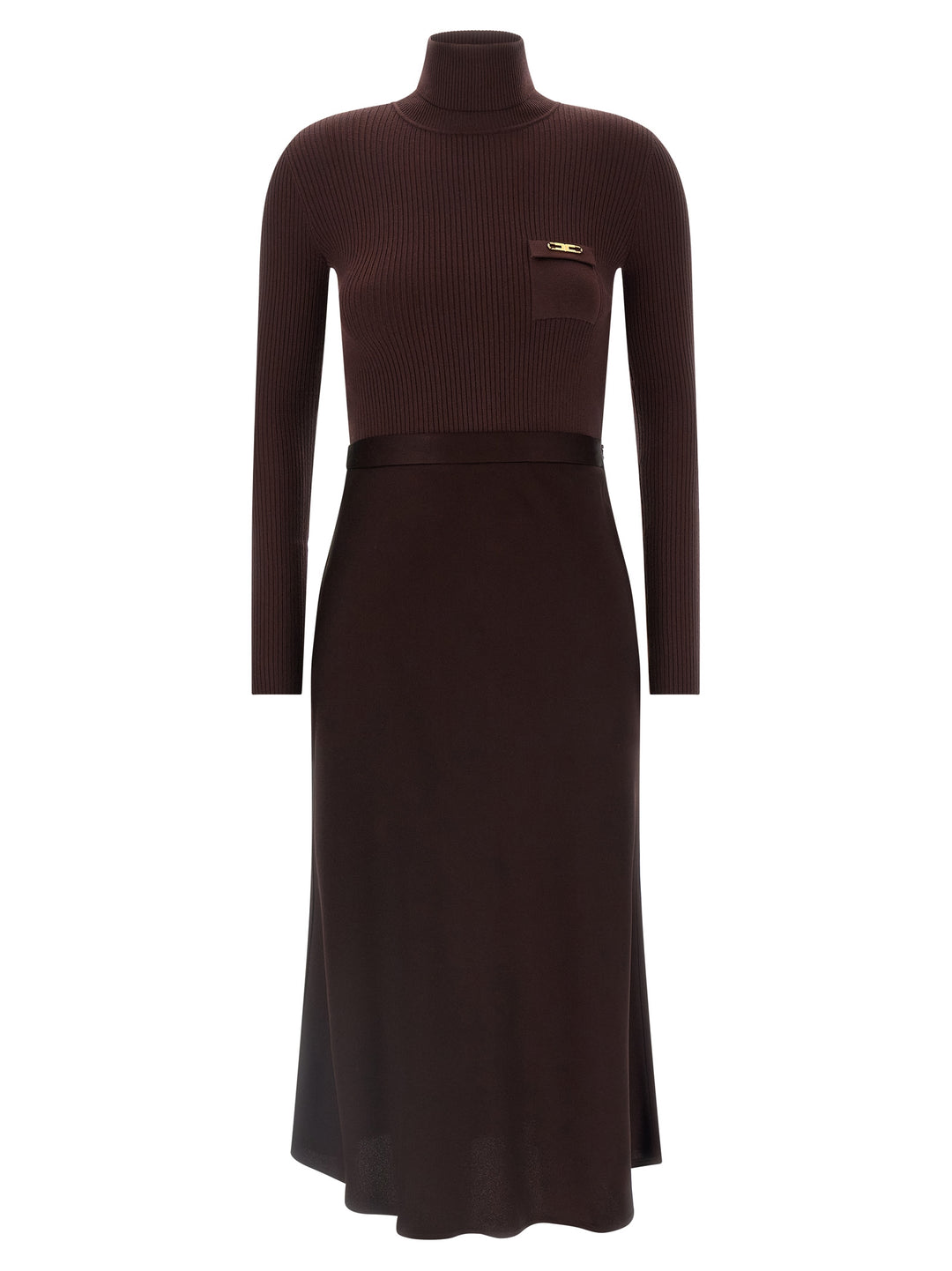 Elisabetta Franchi Turtleneck Dress Dresses - Bordeaux | 24aab8381fd16b5e9ff8ffe75140ea0cf157ec24
