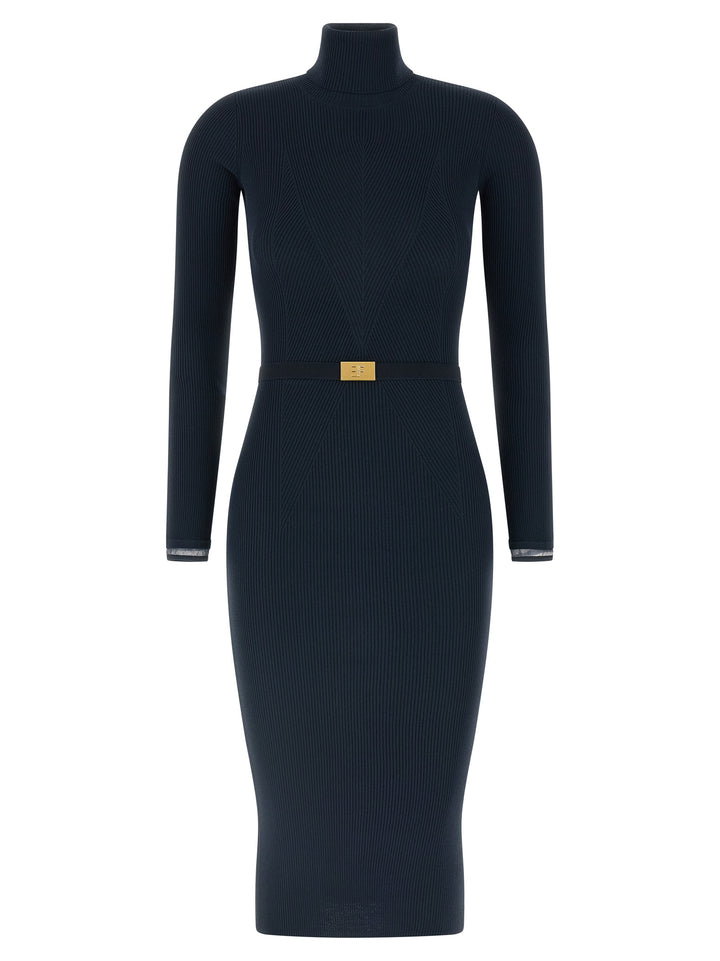 Elisabetta Franchi Logo Belt Dress Dresses - Blue | 63bf45f3ec0eb16a2fe6800f01a49d01c268e69f