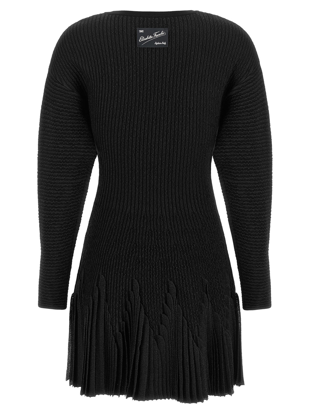 Elisabetta Franchi Knitted Pleated Dress Dresses - Black | 63204f7cae5ca698102e61c7879dc4447d3d3ebf