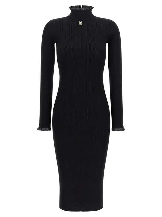 Ribbed Knit Dress Dresses Black