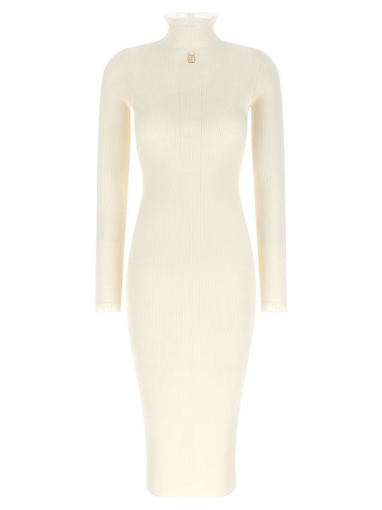 Ribbed Knit Dress Dresses White