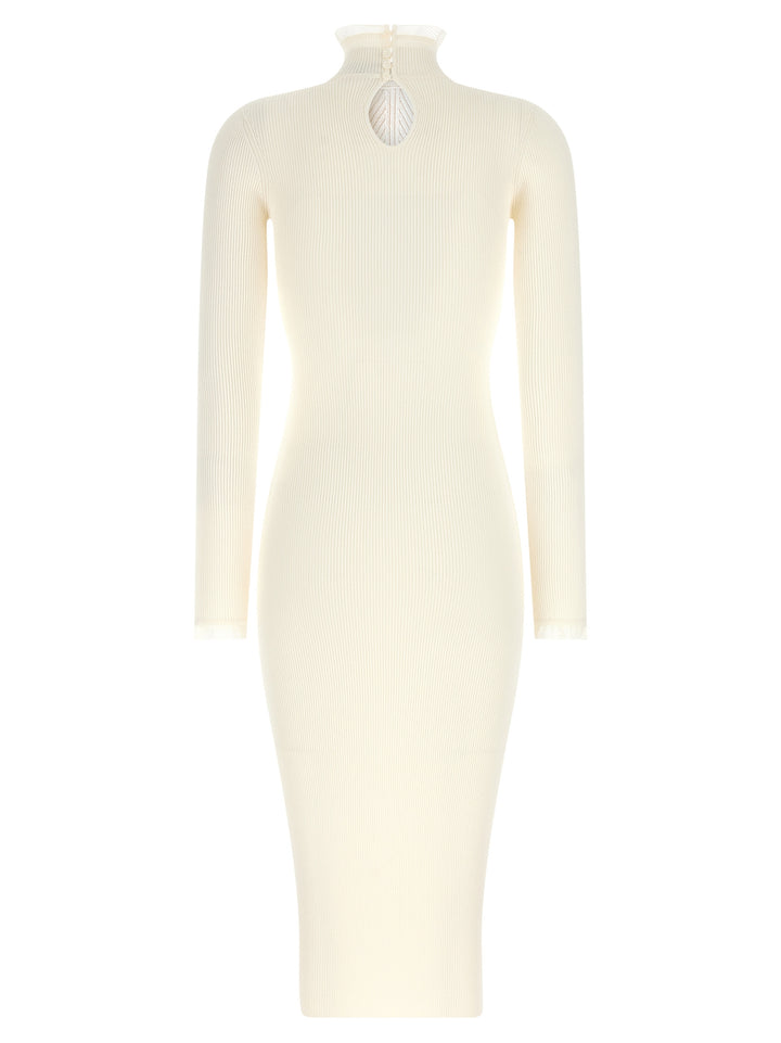 Elisabetta Franchi Ribbed Knit Dress Dresses - White | bf93a7cd94070c94f1b87efdd6d9c3664cf4063c