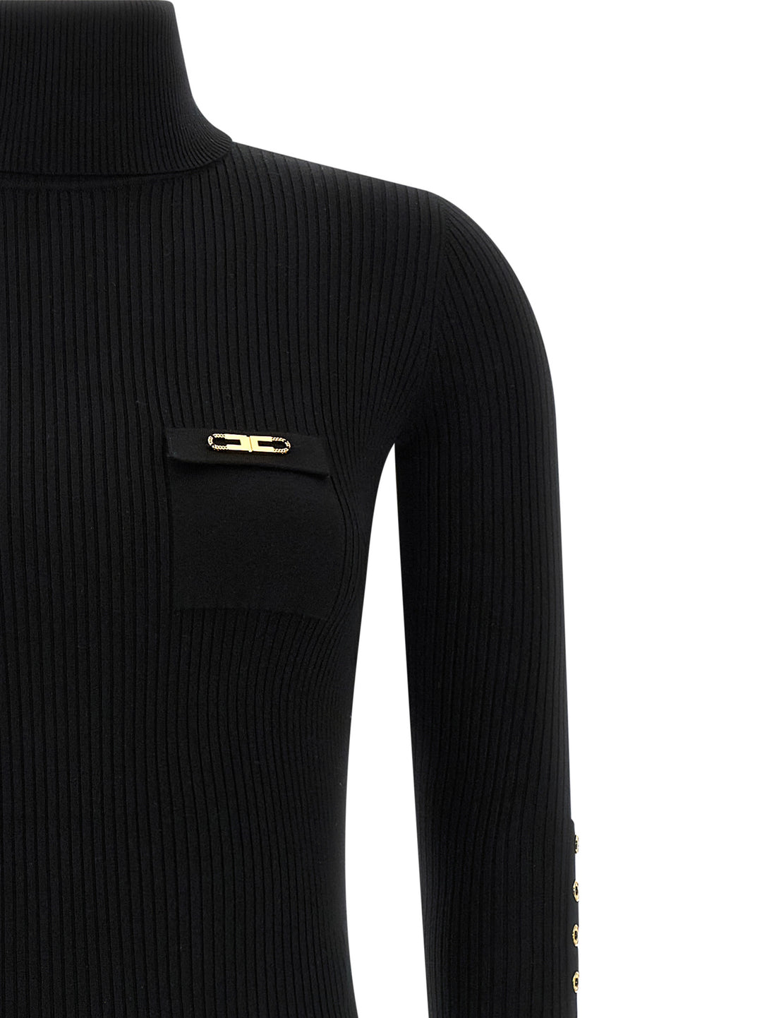 Elisabetta Franchi Knitted Dress Dresses - Black | c69b4bfa6df2c2116fe05c12cc1991499fd22238