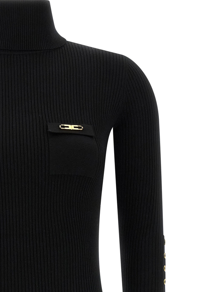 Elisabetta Franchi Knitted Dress Dresses - Black | c69b4bfa6df2c2116fe05c12cc1991499fd22238