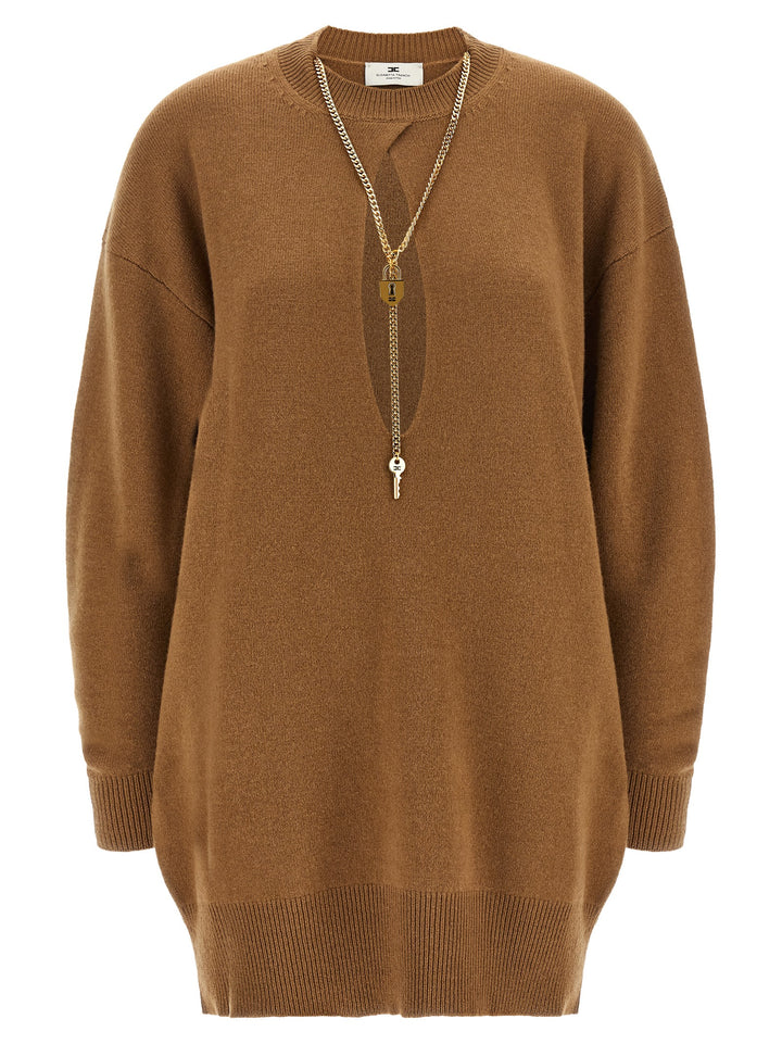 Elisabetta Franchi Necklace Dress Dresses - Brown | f7d2c6675da1aa2fb06f98a9228457dbc27ed2ee