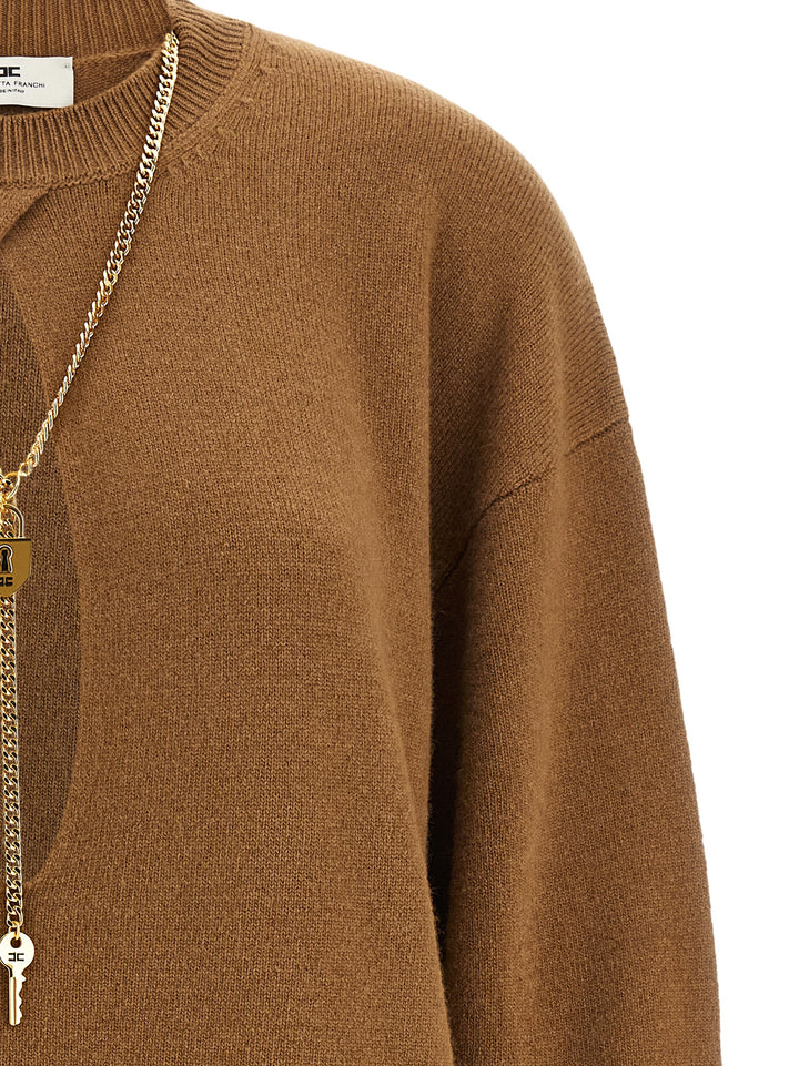 Elisabetta Franchi Necklace Dress Dresses - Brown | 67d11ccc80c825350a205036239f0c650db69c42