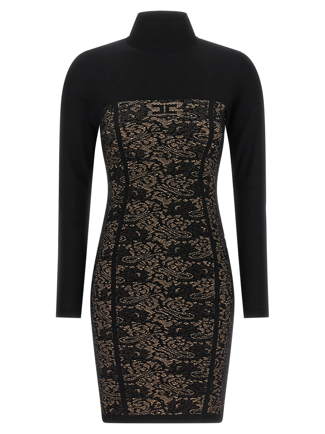 Elisabetta Franchi Jacquard Dress Dresses - Black | 2ffb489e7f5a1bc763017b1c8f335317cc53305f