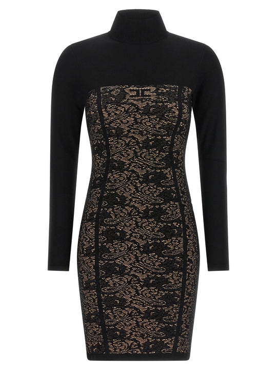 Jacquard Dress Dresses Black