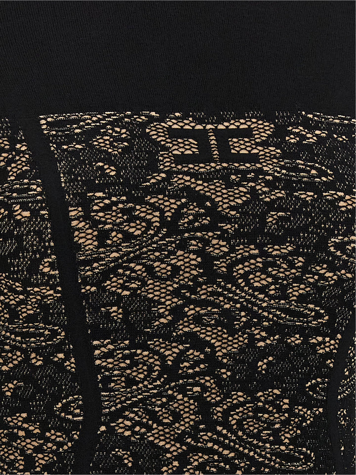 Elisabetta Franchi Jacquard Dress Dresses - Black | 0bfc4f4ccfafcf3d09f9dffefd241d63ddf04743