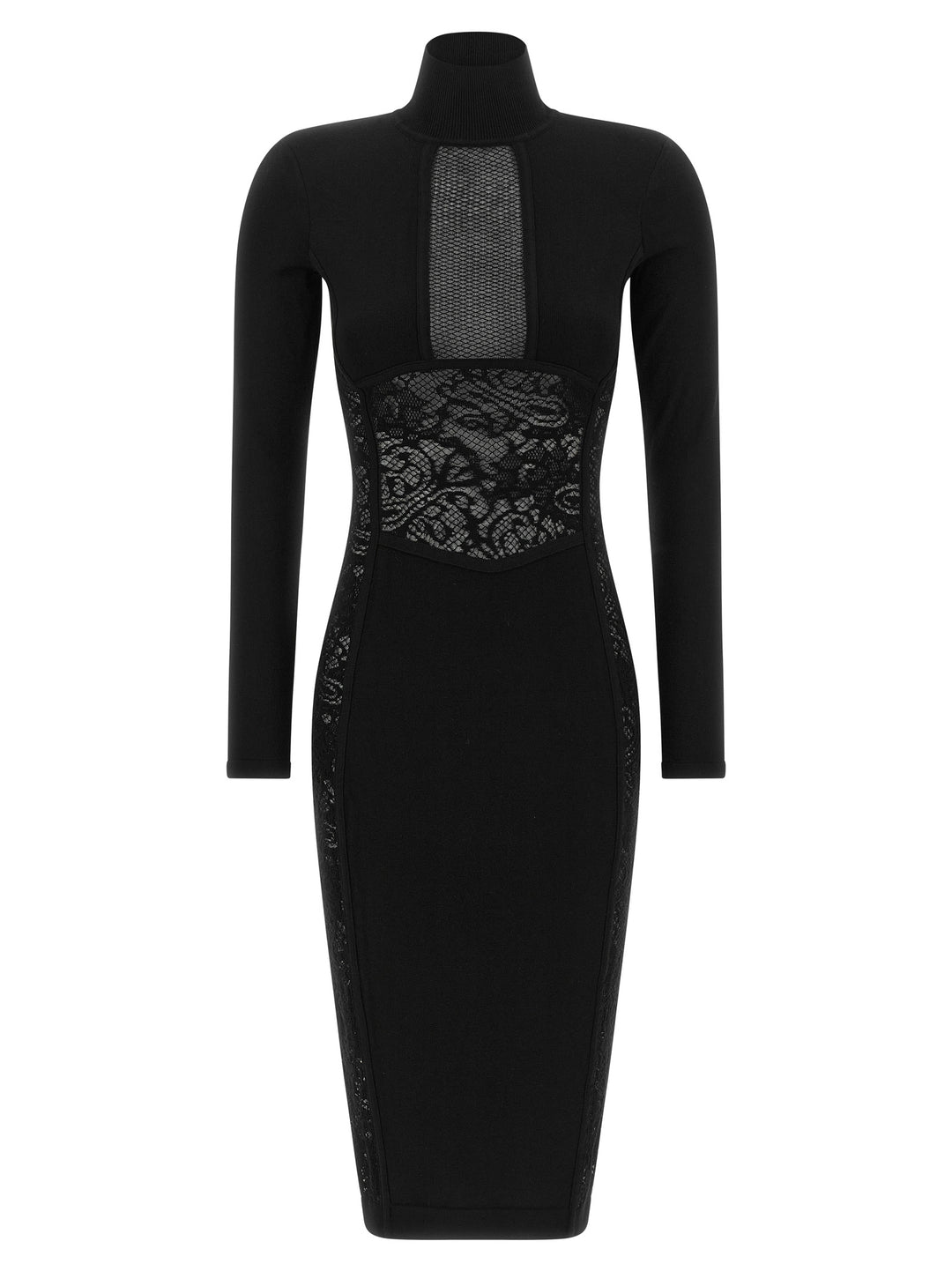 Elisabetta Franchi Knitted And Lace Dress Dresses - Black | a6ac4f791131988915681bc5712cdd0d3036e0fb