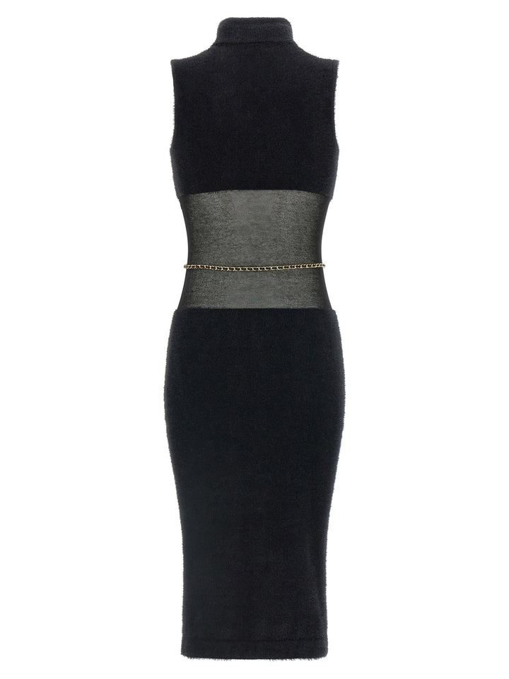Elisabetta Franchi Gauze Insert Dress Dresses - Black | b1d5dcbcc867a281088841fd332301a3e84722b5