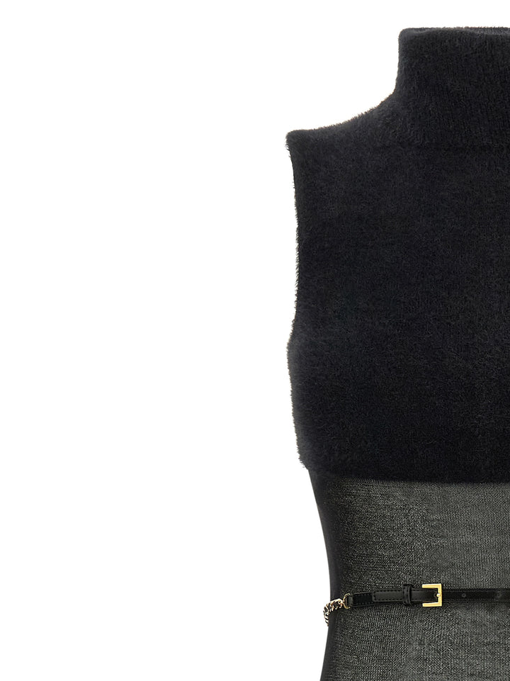 Elisabetta Franchi Gauze Insert Dress Dresses - Black | 791ab2761c91bf2be4131a42eb904391b919d316