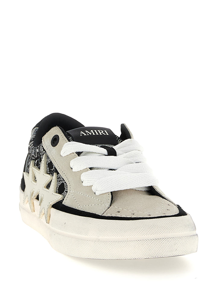 Amiri Bandana Sunset Skate Sneakers - White/Black | 2059dd613cac16e24195499d55da0b23671d0908