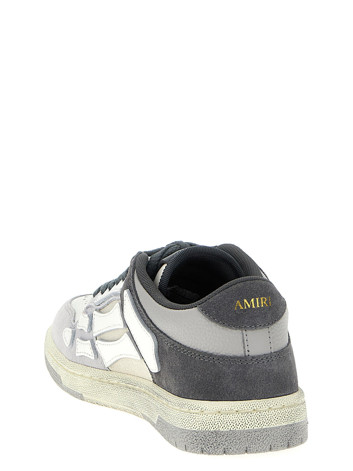 Amiri Distressed Skel Top Low Sneakers - Gray | a5361abb6fc2e7fdf22964c918cf79e59f2197fe