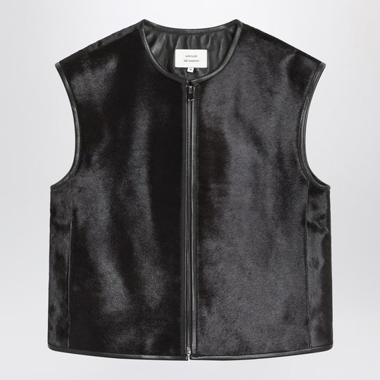 Brown Ampas Vest In Pony-Effect Leather