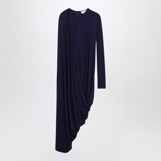 Dark Purple Draped Asymmetric Dress